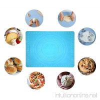 NEW JJMG Non-Stick Rolling Silicone Rubber Baking Mat for Cookies Pasta Pizza Cakes and Pastries with Measurements (Blue 20 X 16) - B01JE51RIK